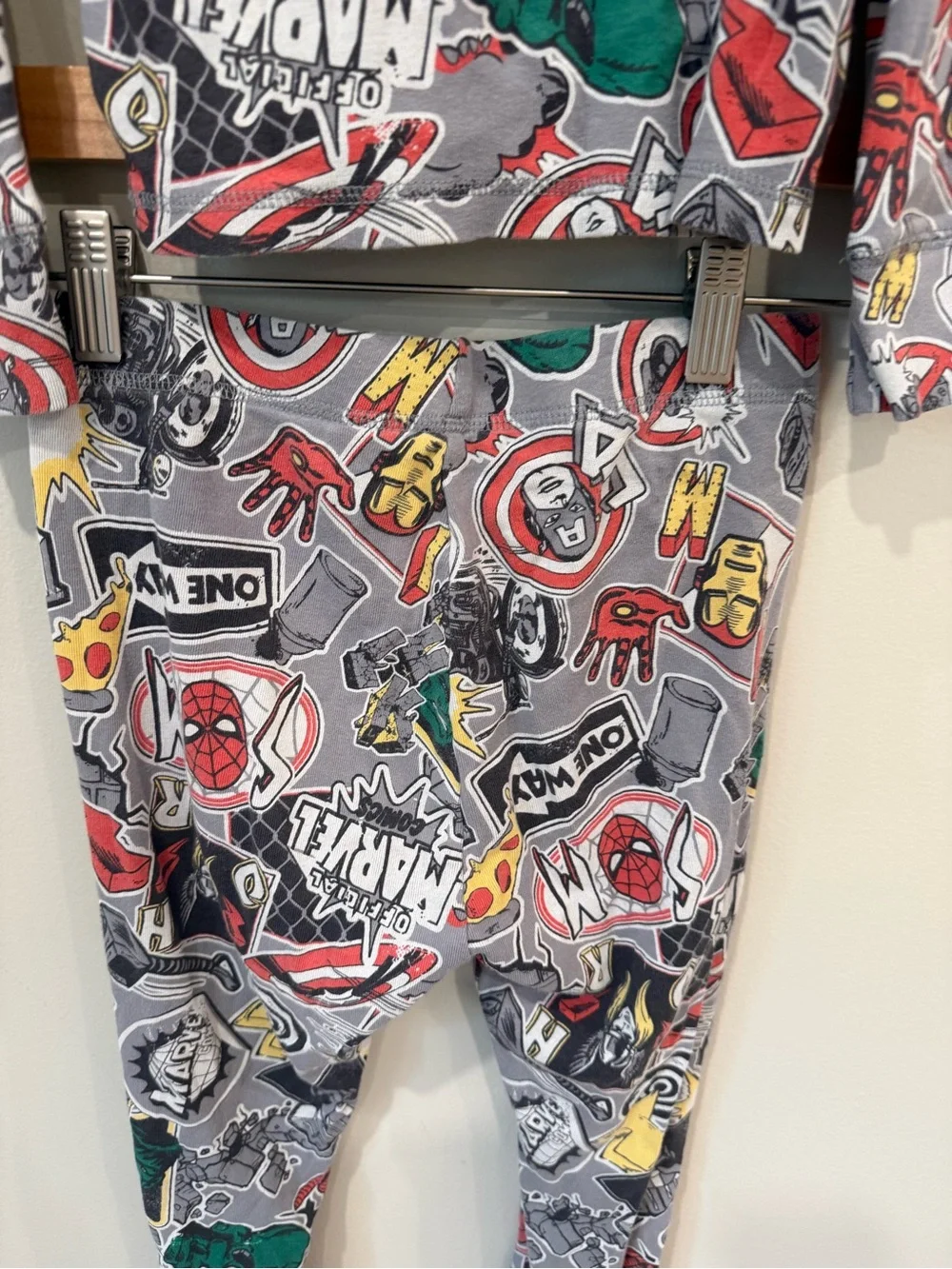 GAP Kids Marvel Gray Organic Cotton Sleep Set Long Sleeve Pants